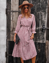 Robe midi froncée à fleurs Sylvie